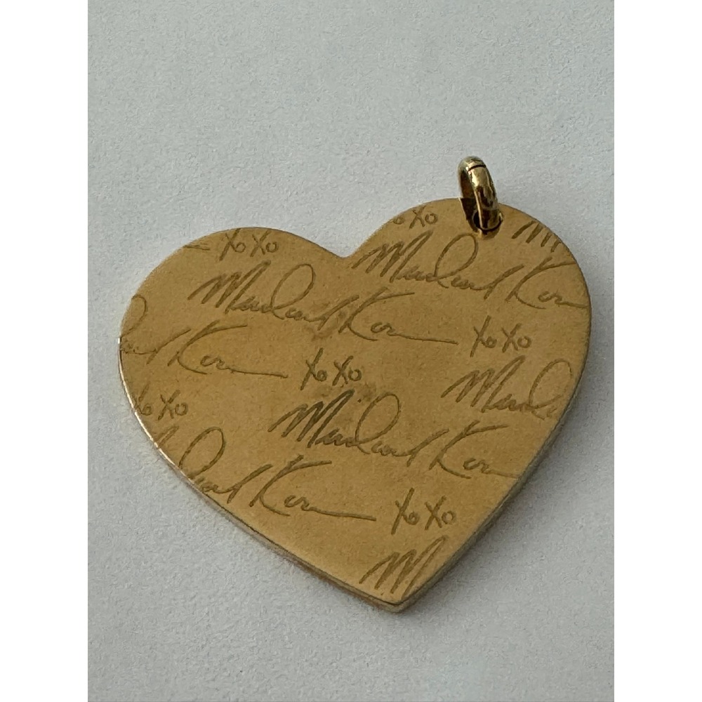 Michael Kors Gold Tone Engraved Signature‎ XOXO Heart Charm Pendant